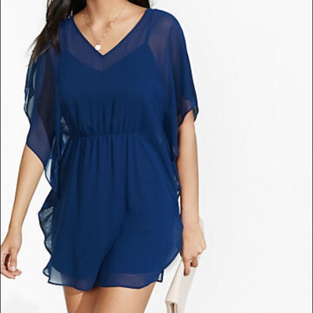 With Tags Express Blue Mini Caftan Dress
